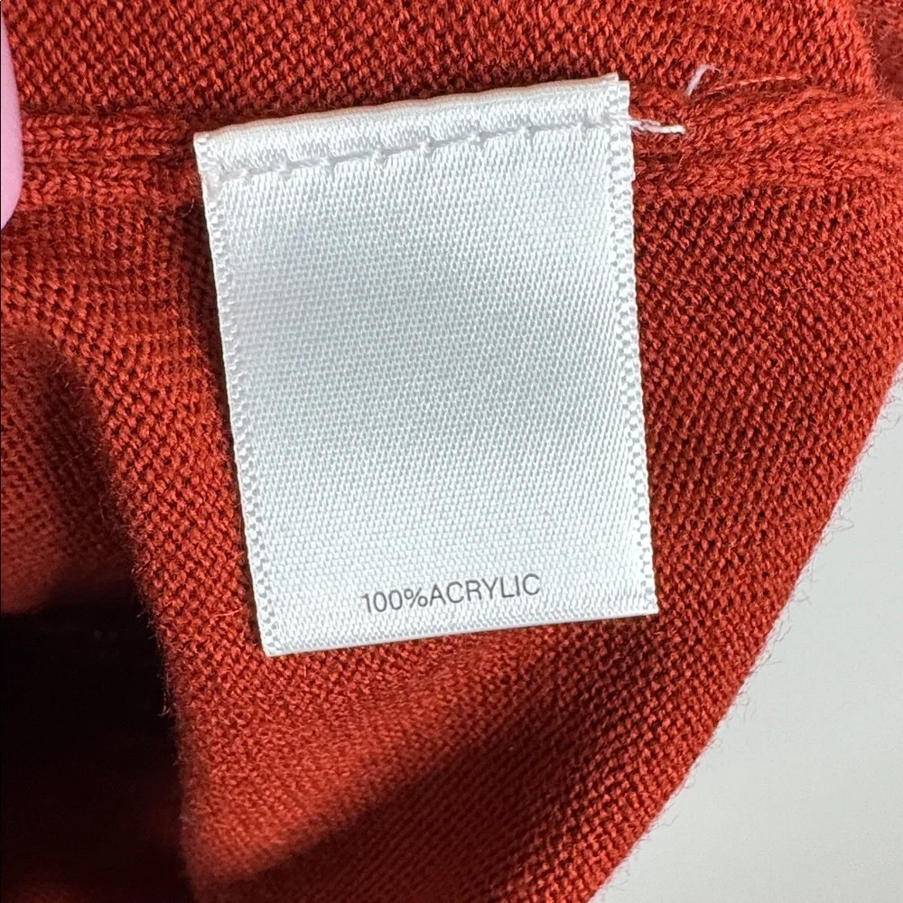 Murano Men's L Crew Neck Sweater Burnt Orange Modern Performance Textured Knit